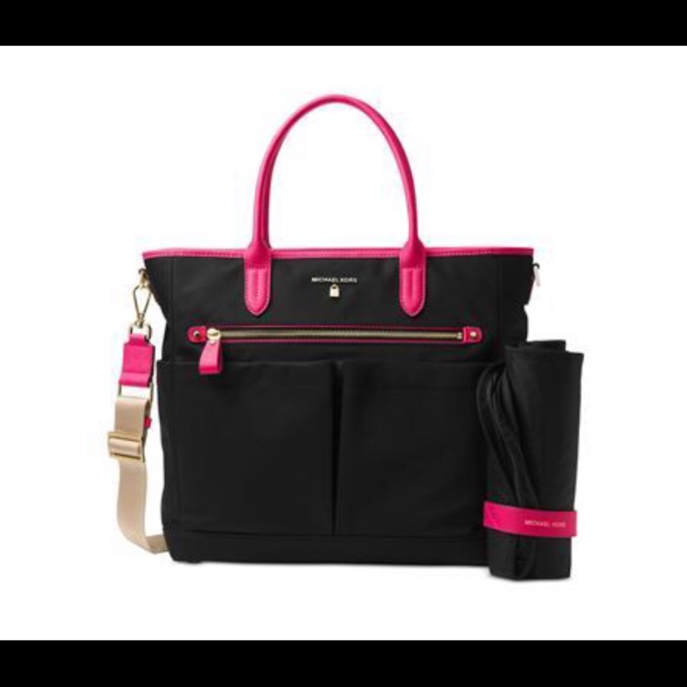 Michael Kors Large Kelsey Diaper Bag (Ultra Pink)